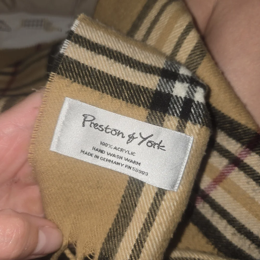 Preston & York Tan Plaid Scarf